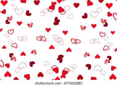 Heart  abstract background. Beautiful Confetti Hearts Falling on Background. Invitation Template Background Design, Greeting Card, Poster. Transparent background. 