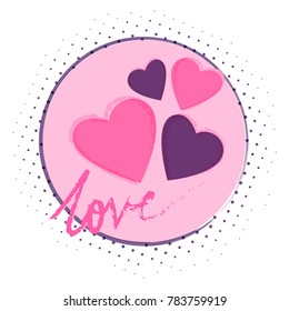 Heart abstract background graphic style color grunge burst vector love valentines day idea design