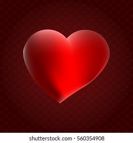 Heart, abstract background, Valentines Day, greeting card design template, vector illustration