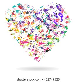 Heart, abstract cloud heart shape, confetti heart  