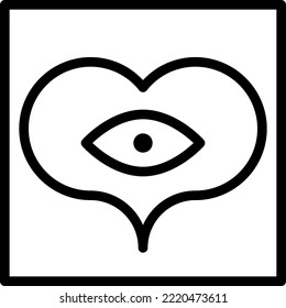 Heart Abstract Geometric Polygon Eye modern concept ui ux icon for website, app, presentaion, flyer, brochure etc.