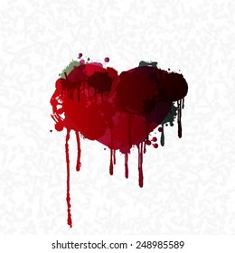 heart abstract grunge color, vector illustration