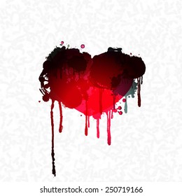 heart abstract grunge color, vector illustration