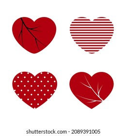 Heart, abstract icon, creative design, the concept of love, celebration. Vector illustration of colorful collection.