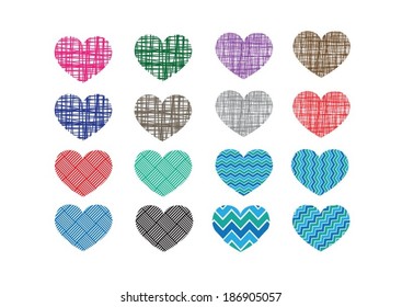 Heart abstract  icons signs and symbols set for your works