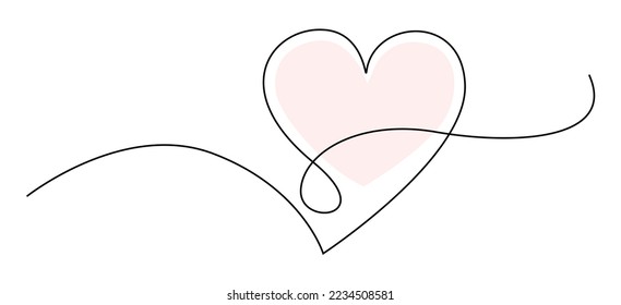 Heart. Abstract illustration. Vector. Continuous linear illustration. Suitable for a logo in the field of beauty.