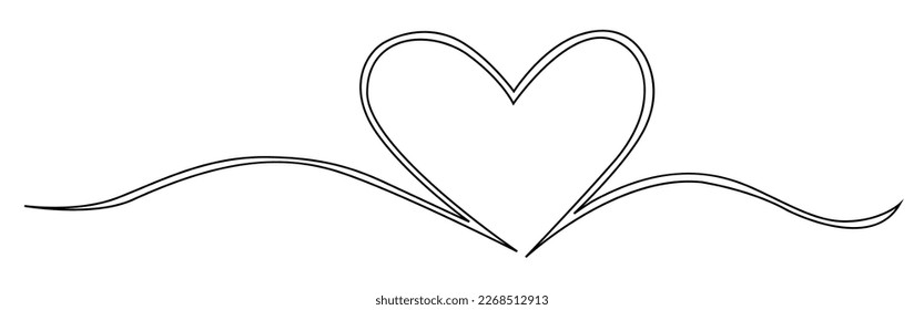 Heart. Abstract illustration. Vector. Continuous linear illustration. Suitable for a logo in the field of beauty.