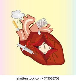 HEART
Abstract image of the influence of bad habits on human health
