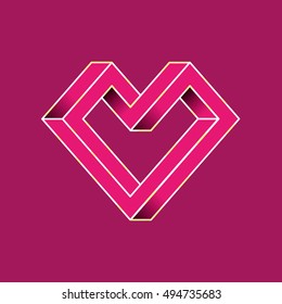 Heart abstract impossible geometric shapes.Valentine's Day. vector illustration