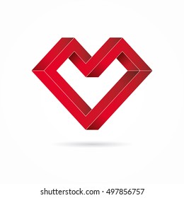 Heart abstract impossible geometric shapes.Valentine's Day. vector illustration
