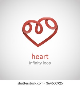 Heart abstract infinite looped vector logo design template. Line art creative concept. 