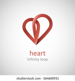Heart abstract infinite looped vector logo design template. Line art creative concept. 