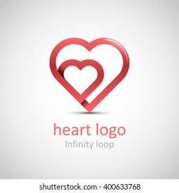 Heart abstract infinite looped vector logo design template. Line art creative concept. Vector illustration. EPS 10