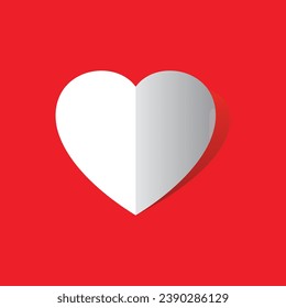 Heart abstract isolated on a redbackground