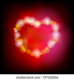  Heart Abstract Light Bokeh Background Vector illustration for Wallpaper