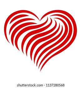 Heart abstract line icon. Simple illustration of heart abstract line vector icon for web design isolated on white background