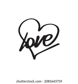 Heart. Abstract love symbol. Continuous line art drawing vector illustration. Eps 10