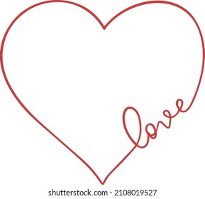 Heart. Abstract love symbol. Continuous line art drawing vector illustration