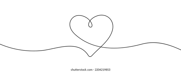 Heart. Abstract love symbol. Continuous line art drawing vector illustration. Family symbol