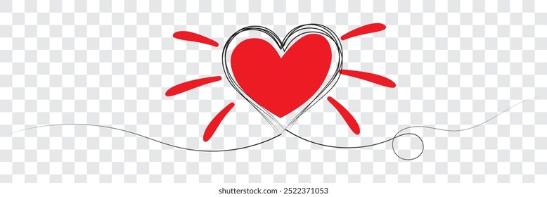 Heart. Abstract love symbol. Continuous line art drawing vector illustration. EPS 10.