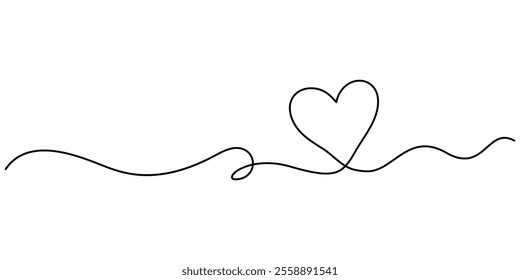 Heart. Abstract love symbol. Continuous line art drawing vector illustration, Heart hand drawn. Single contour heart for love design. continuous line drawing of heart and colour shape love sign.