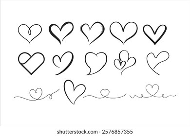 Heart. Abstract love symbol. Continuous line art drawing vector illustration
