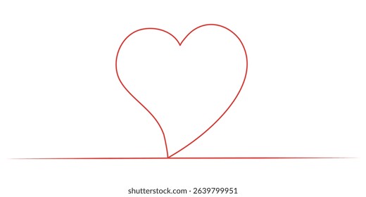 Heart. Abstract love symbol. Continuous line art drawing vector illustration