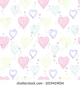 Heart abstract pattern hand draw doodlr style isolated on a white background with polka dots