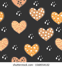  Heart Abstract Seamless Pattern. Modern Digital Design. Modern Fashion Scandinavian Style. Contemporary Colors and Design. 