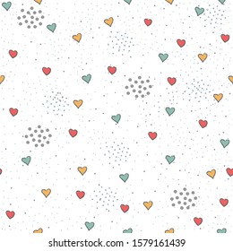  Heart Abstract Seamless Pattern. Modern Digital Design. 