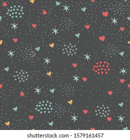 Heart Abstract Seamless Pattern. Modern Digital Design. Modern Fashion Scandinavian Style. Contemporary Colors and Design. 