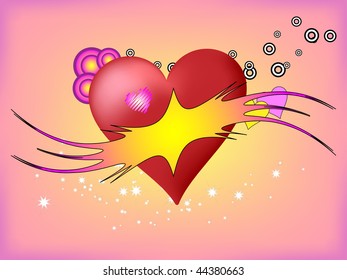 Heart with abstract star (space for your text)