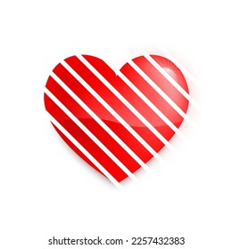 heart  Abstract striped logo type on white