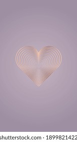 Heart abstract wallpaper for mobile phones, Heart and Love wallpaper concept design, golden heart abstract vector and illustration.