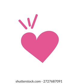 Corazón con Vector de icono de línea de acento. Dibujado a mano juguetón corazón rosa con líneas de acento, expresa afecto o emoción. ideal para pegatinas y publicaciones sociales.