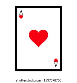 Heart ace card icon design. Playing card symbol icon in trendy flat style design. Vector illustratin.