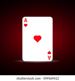Heart Ace vector. Isolated hearts  ace.