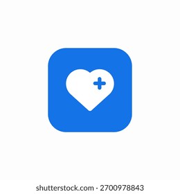 Vector de signo de icono de adición de corazón