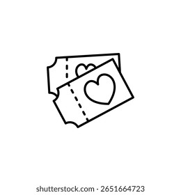 Heart Adorned Tickets Symbolizing Romance And Affection Concept