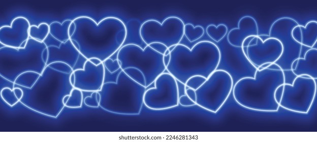 heart and affection themed pattern banner for valentines day vector 