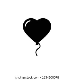 Black Silhouette Heart Shaped Helium Balloon Stock Vector Royalty Free Shutterstock