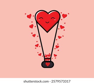 A heart air balloon of Love character.