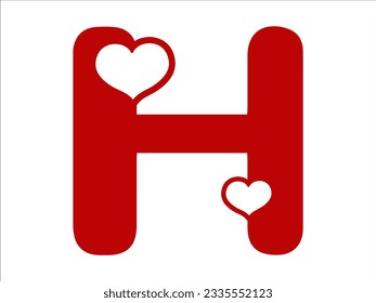 Heart Alphabet Letter H Illustration