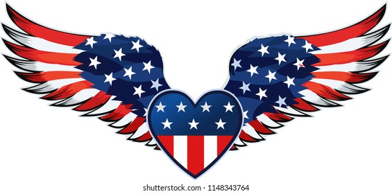 Heart and American flag
