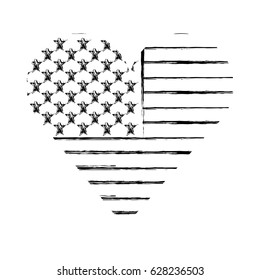 heart with american flag