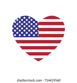 Heart American Flag.  Suitable for wall art, handmade craft items, stationery, invitations, cards, handmade cards, announcements, scrapbook, graphic and web design...