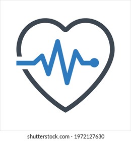 Heart analysis icon, vector and glyph