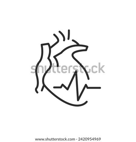 heart anatomy icon. Heart rythm simple line icon isolated on white background. Vector illustration