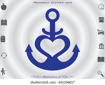 heart, anchor, icon, vector illustration eps10