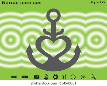 heart, anchor, icon, vector illustration eps10